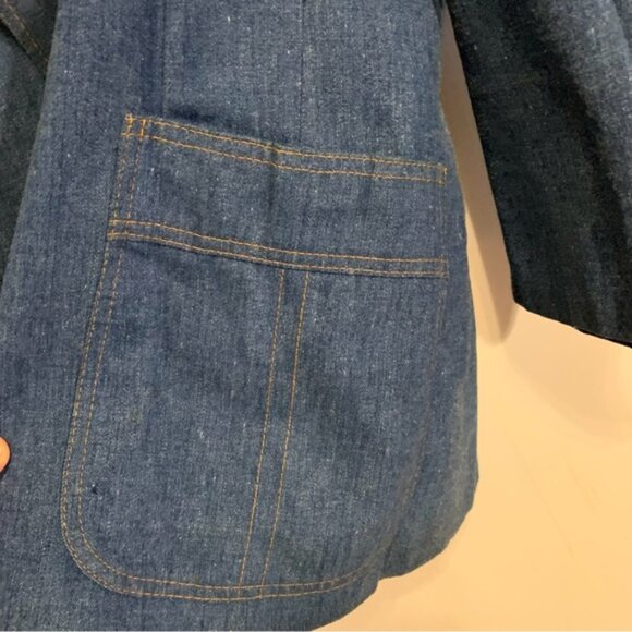 Vintage Levi's Panatela Blue Denim 3 Piece Suit Set (Sports Coat, Vest & Jeans) - Picture 6 of 16